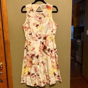 HUNTER BELL Cream/Multicolored Cutout Dress